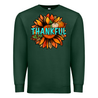 Sports Green thankful with sunflower bbs Premium Sweatshirt - BundleAndBundleShop