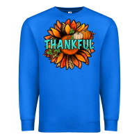 True Royal thankful with sunflower bbs Premium Sweatshirt - BundleAndBundleShop