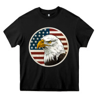 Black American Bald Eagle Heavy Core Tee - Jasminsmagicworld