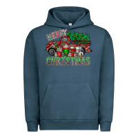 Pigment Midnight Navy merry christmas  truck Urban Hoodie - CowhideDigitalArt