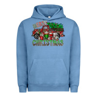 Pigment Pebble Blue merry christmas  truck Urban Hoodie - CowhideDigitalArt