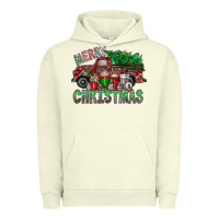 Pigment Pistachio merry christmas  truck Urban Hoodie - CowhideDigitalArt