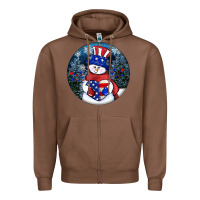 Chestnut Patriotic snowman ornament 4th of july Zipper Hoodie - HowdyJamesFarm