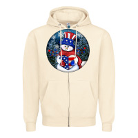 Sandshell Patriotic snowman ornament 4th of july Zipper Hoodie - HowdyJamesFarm