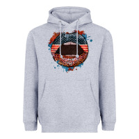 Heather Grey American flag lips 4th of july Heavyweight Hoodie - FaDigitalArtStudio
