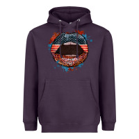 Plum American flag lips 4th of july Heavyweight Hoodie - FaDigitalArtStudio