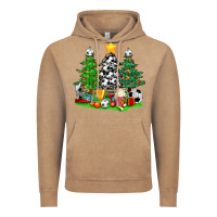 Vintage Coffee Christmas With Soccer Trees Vintage Hoodie - BundleAndBundleShop