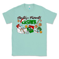 Seafoam Santa's Favorite Cashier Classic Tee - LillyAllenDesigns
