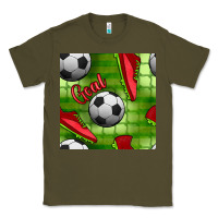 Army Green soccer shoes goal seamless pattern Classic Tee - BundleAndBundleShop
