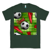 Sports Green soccer shoes goal seamless pattern Classic Tee - BundleAndBundleShop