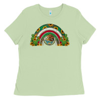 Matcha mexican flag cactus and sunflowers rainbow Ladies Tee - Jasminsmagicworld