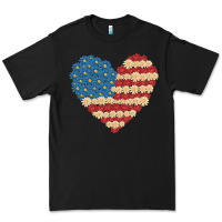 Black american heart flag Premium Tee - MaliasSmallBusiness