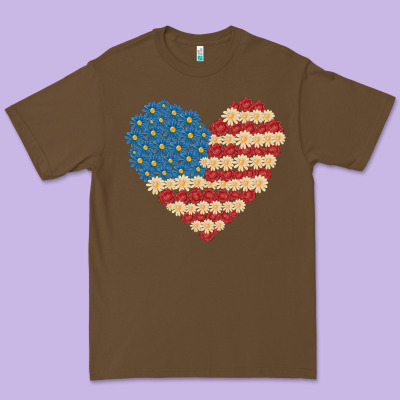 American Heart Flag Premium Tee Designed By Maliassmallbusiness