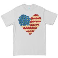 Dove Grey american heart flag Premium Tee - MaliasSmallBusiness