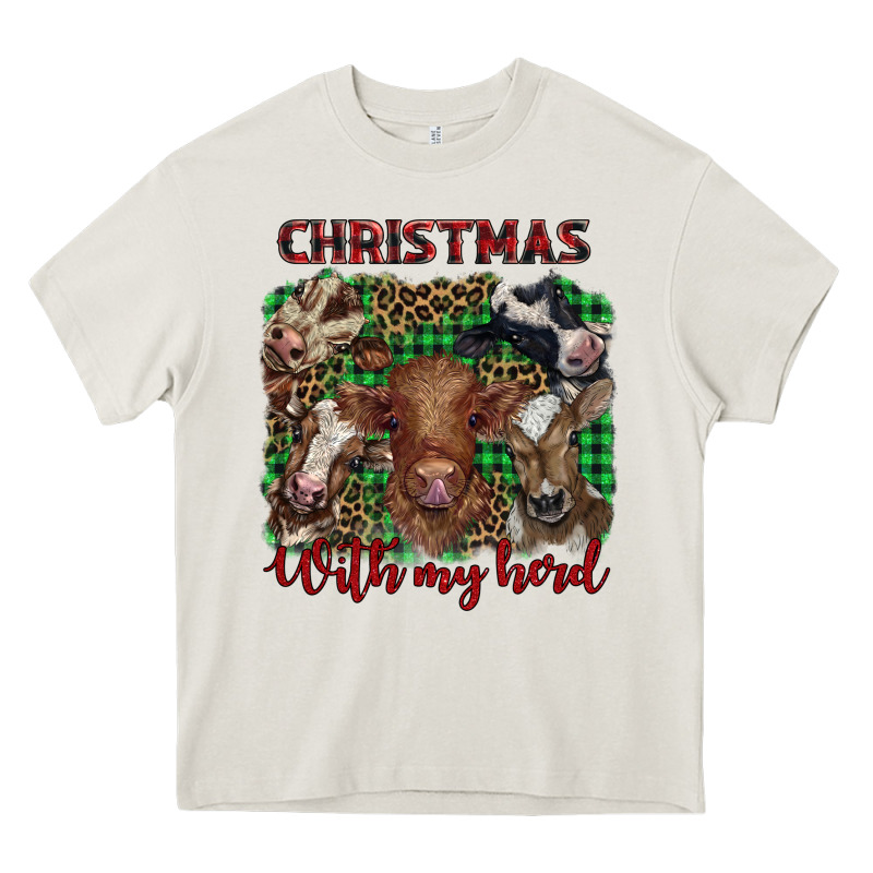Christmas With My Herd Cows Heavy Core Tee by BarkalooDesign | Teevron