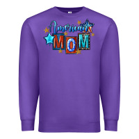 Purple American mom Mother's Day Premium Sweatshirt - FaDigitalArtStudio