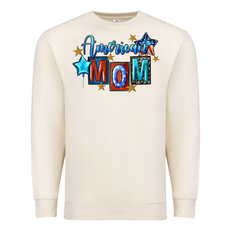 American Mom Mother's Day Premium Sweatshirt by FaDigitalArtStudio | Teevron
