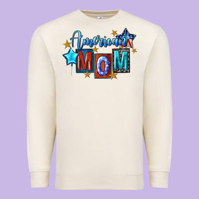 American Mom Mother's Day Premium Sweatshirt Designed By Fadigitalartstudio