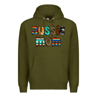 Army Green Aussie mom Premium Hoodie - CowCowDesign
