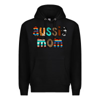 Black Aussie mom Premium Hoodie - CowCowDesign