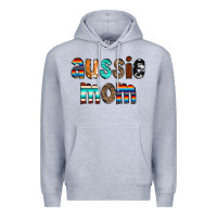 Heather Grey Aussie mom Premium Hoodie - CowCowDesign