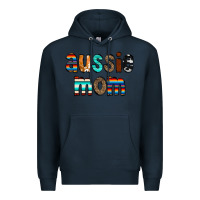 Navy Aussie mom Premium Hoodie - CowCowDesign
