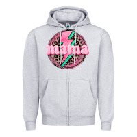 Heather Grey Mama leopard background Mother's Day Zipper Hoodie - CowGirlArtShop