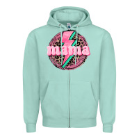 Seafoam Mama leopard background Mother's Day Zipper Hoodie - CowGirlArtShop