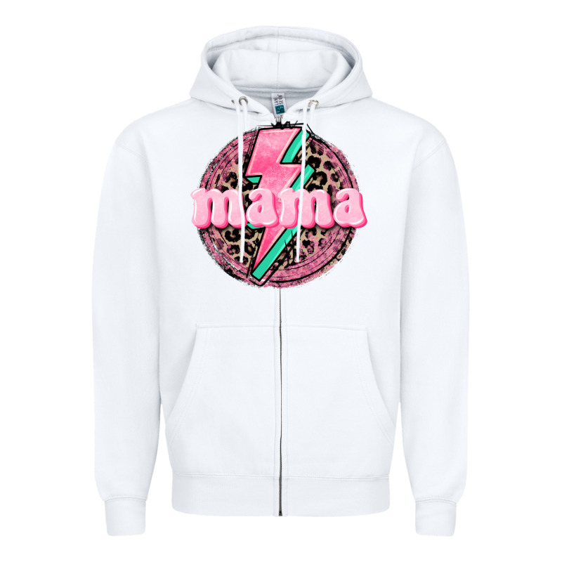 Mama Leopard Background Mother's Day Zipper Hoodie by CowGirlArtShop | Teevron