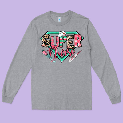 Super Nurse Long Sleeve Tee Designed By Ranaportraitstore