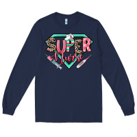 Navy super nurse Long Sleeve Tee - RanaPortraitStore