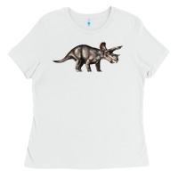White Triceratops Horridus Ladies Tee - LillyAllenDesigns
