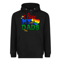 Black I love my dads Heavyweight Hoodie - FaDigitalArtStudio