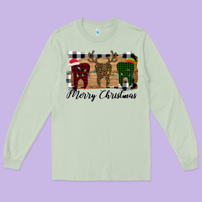 Merry Christmas Teeth Long Sleeve Tee Designed By Bettercallsaul