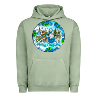 Pigment Oil Green merry christmas Urban Hoodie - CowhideDigitalArt