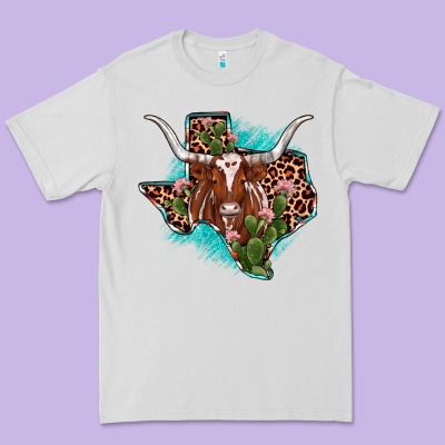 Texas Longhorn Texas Map Premium Tee Designed By Jahusdesignshop