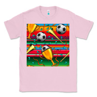 Bubblegum Pink soccer winner cup and vuvuzela with serape seamless pattern Classic Tee - BundleAndBundleShop