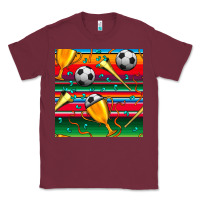 Soccer Winner Cup And Vuvuzela With Serape Seamless Pattern Classic Tee | Teevron