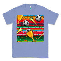 Colony Blue soccer winner cup and vuvuzela with serape seamless pattern Classic Tee - BundleAndBundleShop