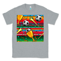 Heather Grey soccer winner cup and vuvuzela with serape seamless pattern Classic Tee - BundleAndBundleShop