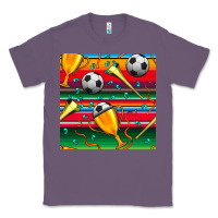 Lavender soccer winner cup and vuvuzela with serape seamless pattern Classic Tee - BundleAndBundleShop