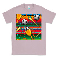 Lilac soccer winner cup and vuvuzela with serape seamless pattern Classic Tee - BundleAndBundleShop