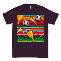 Plum soccer winner cup and vuvuzela with serape seamless pattern Classic Tee - BundleAndBundleShop