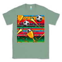 Sage soccer winner cup and vuvuzela with serape seamless pattern Classic Tee - BundleAndBundleShop