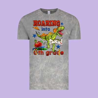 Roaring Into 6th Grade Vintage Tee Designed By Bundleandbundleshop