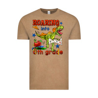 Vintage Coffee roaring into 6th grade Vintage Tee - BundleAndBundleShop