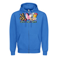 True Royal Peace love teach Zipper Hoodie - CowGirlArtShop