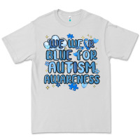 Dove Grey we wear blue for autism awareness Premium Tee - MaliasSmallBusiness