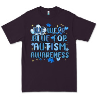 Plum we wear blue for autism awareness Premium Tee - MaliasSmallBusiness