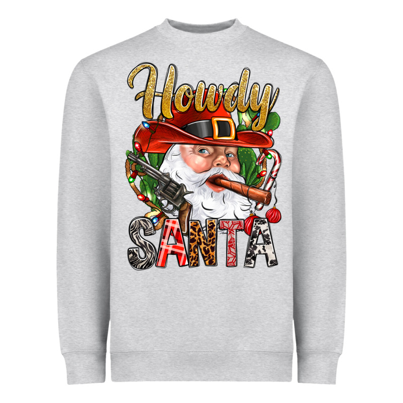 Howdy Santa Heavyweight Sweatshirt by NancyCooperArtShop | Teevron